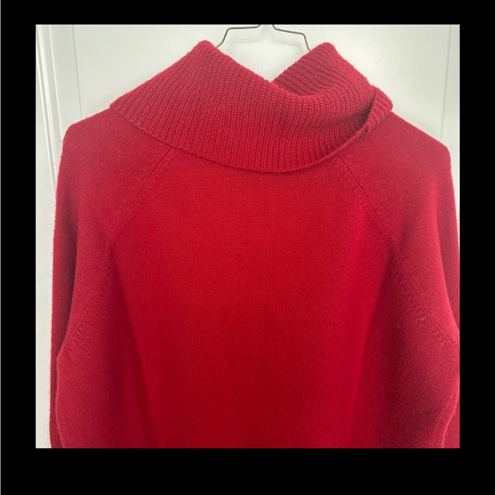 Athleta Vibrant Red Cowl Neck Sweater - Picture 5 of 7